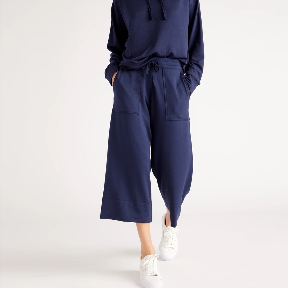 Quince Deep Blue Wide-Leg Pants A0333